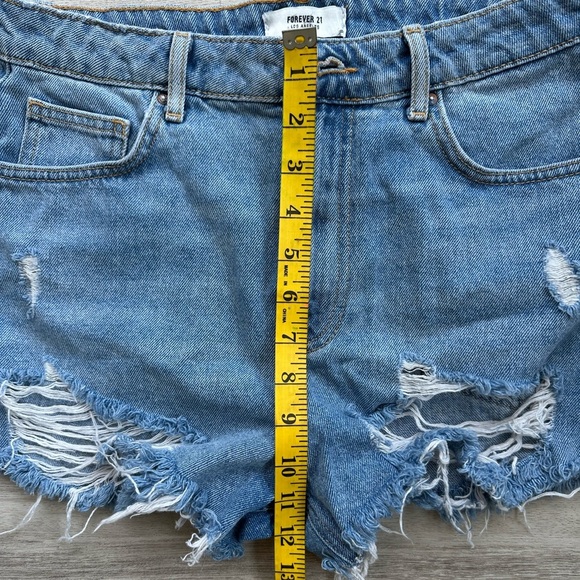 Forever 21 Blue Distressed Jean Shorts size 27 - Picture 4 of 8